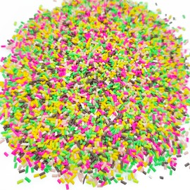 Mulutoo 100g Fake Sprinkles Resin Sprinkles Fake Candy Sprinkles Clay Sprinkles Polymer Sprinkles Polymer Clay Slices for Resin Nail Slime Scrapbook DIY Art Crafts Making (colorful 2 sugar granules)
