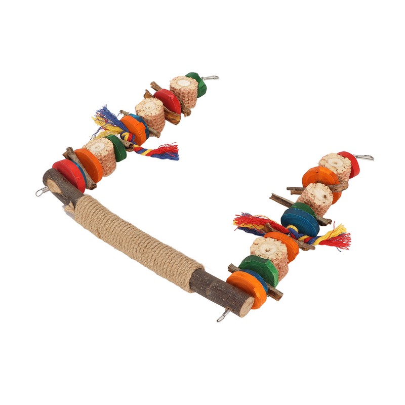 Bird Swing Toy Colorful Beak Grinding Parrot Chewing Perch Toy