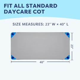 Comfyanno Cot Sheets for Daycare Toddler Size - 23" x 40" - 2 Pack - Soft & Comfortable Brushed Microfiber - Fitted Cot Sheet Cover - for Daycare/Preschool Kids, Boy/Girls Nap Time - Grey