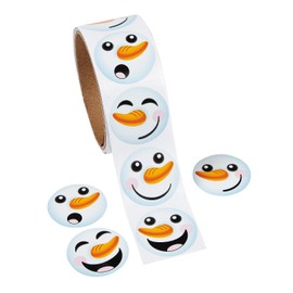 Fun Express - Snowman Roll Stickers(100pc) for Winter - Stationery - Stickers - Stickers - Roll - Winter - 100 Pieces