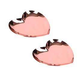 KOMBIUDA Stainless Steel Heart Shape Jewelry Dish Tray Chrome Trinket Plate for Earrings Necklace Ring Display