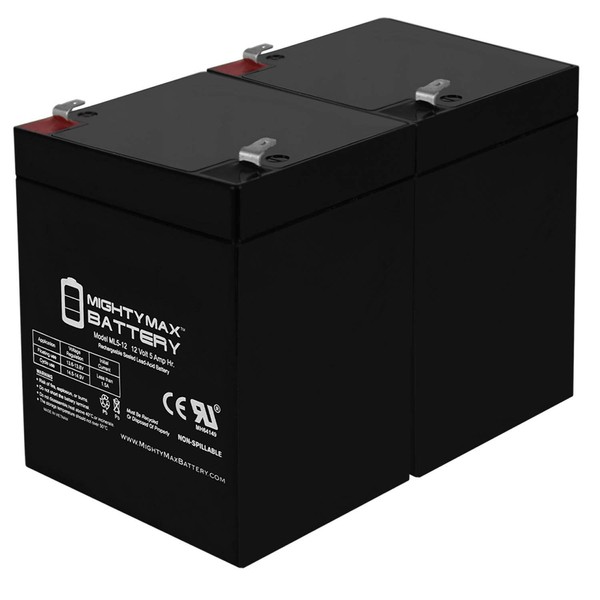 Mighty Max Battery 12V 5AH SLA Battery Replacement for wp5-12, 23-289b, gp1250-2 Pack