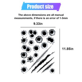 3D Bullet Hole Car Stickers Decal - Realistic Fake Gun Shot Simulation Stereoscopic Decals for Cars, Trucks, Motorcycle - Waterproof Automotive Tattoo Hood or Door Decoration Sticker (1PC/Style A)