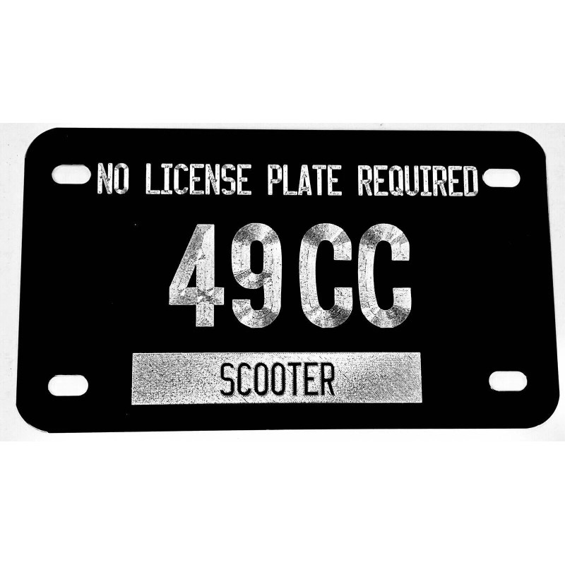 Scooter Tag No License Plate Required 49cc 49 CC Diamond