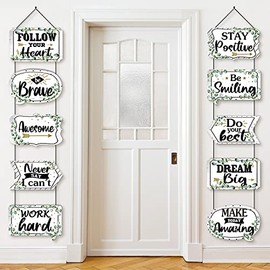 Classroom Decoration Banner Eucalyptus Motivational Banner Poster Inspirational Cards Motivation Porch Sign Positive Sayings Accents Cutouts for Back to School Season Office Home School Nursery