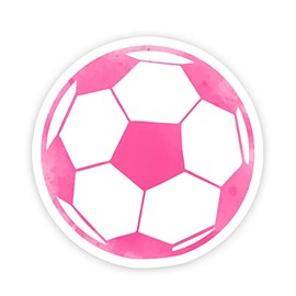 Pink Soccer Ball Sticker, 2 Pack Clear Sport Girl Gift Stickers for Laptop Phone Water Bottles Car