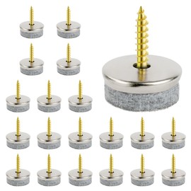 Flintronic 20PCS Furniture Pads Floor Protectors, 20mm Diameter Felt Pads for Furniture Feet, Non-Slip Chair Leg Floor Protectors with Easy Screw Installation, 5MM Thick for Chairs Parquet Laminate