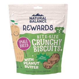 Natural Balance Limited Ingredient Rewards Crunchy Biscuits, Bite-Size Vegetarian Dog Treats for Small-Breed Adult Dogs, Peanut Butter Recipe, 8 Ounce (Pack of 1)