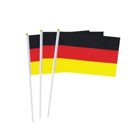 Germany Flag German Hand Held Mini Small Stick Flags For PartyClassroom Garden Festival Clubs Parades Parties Desk Decorations(20 pack)