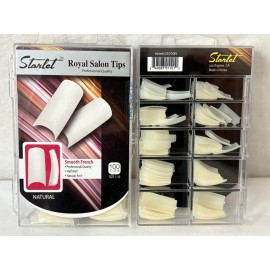 Starlet New SMOOTH FRENCH MANICURE Nail Tips NATURAL Half Well 100 Tips 1 Box  (SH8)