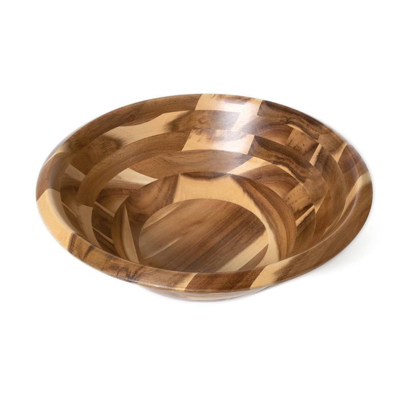 Lipper International 1262 Acacia Flared Serving Bowl for Salads, Fruit,