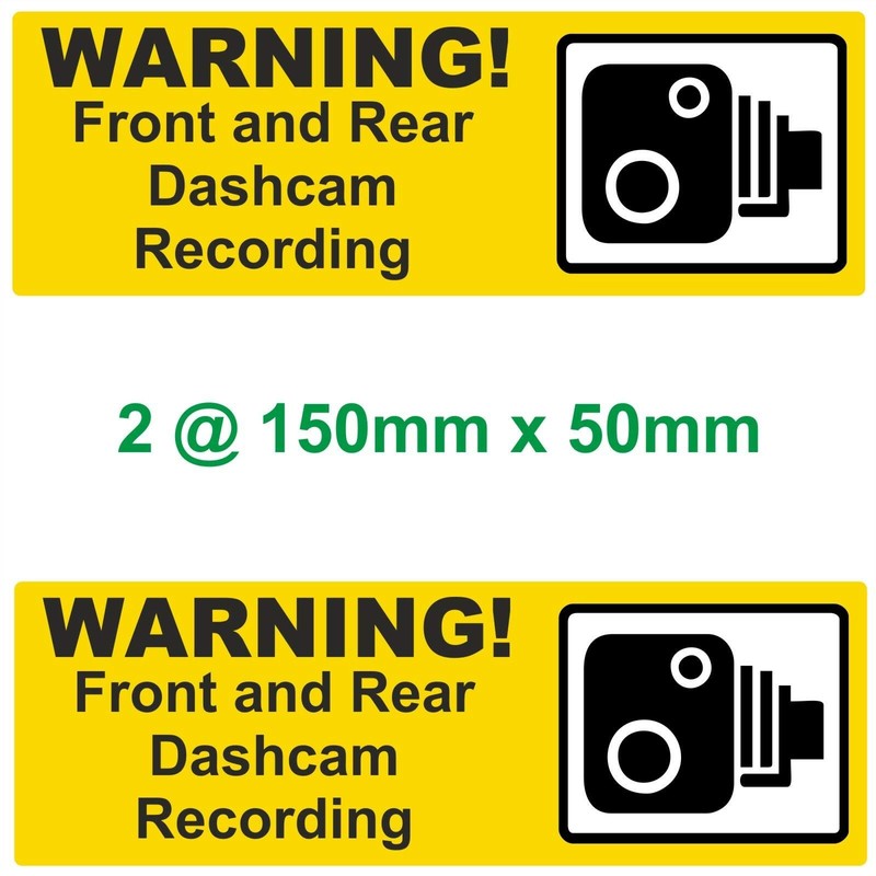 Dash Cam Recording Weatherproof Warning Stickers set of 5 Taxi