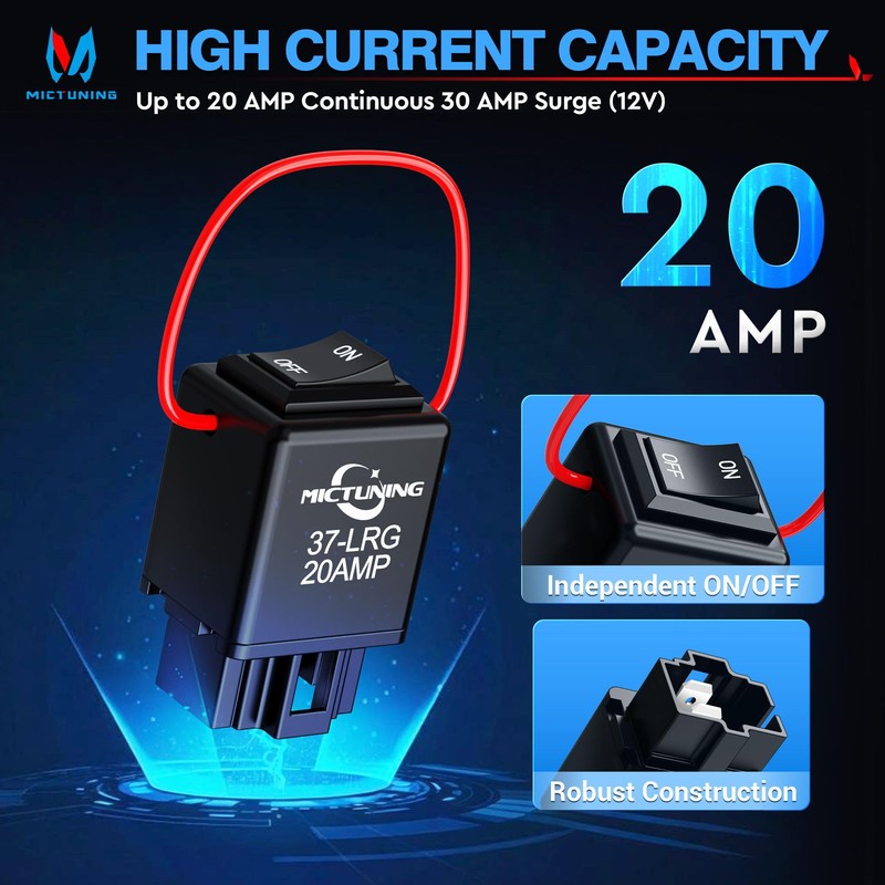 MICTUNING 9038A Relay Bypass Switch Kit with Amp Loop, Diagnostic