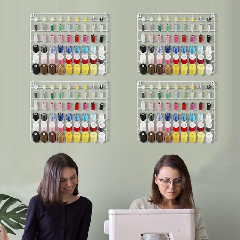 Thread Holder Organizer Wall 54-Spool Sewing Thread Rack 4 Pack