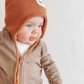 Ziggle Baby - Hat and Mittens Set - Baby Essentials - Comfy Warmth - Baby Clothes - Cute Warm Baby Gift - 0 to 12 Months - Brown Bear