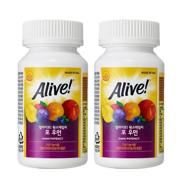 Alive Daily for Women Multivitamin, 60 tablets, 2 units / 얼라이브 스데일리 포 우먼 멀티 비타민, 60정, 2개