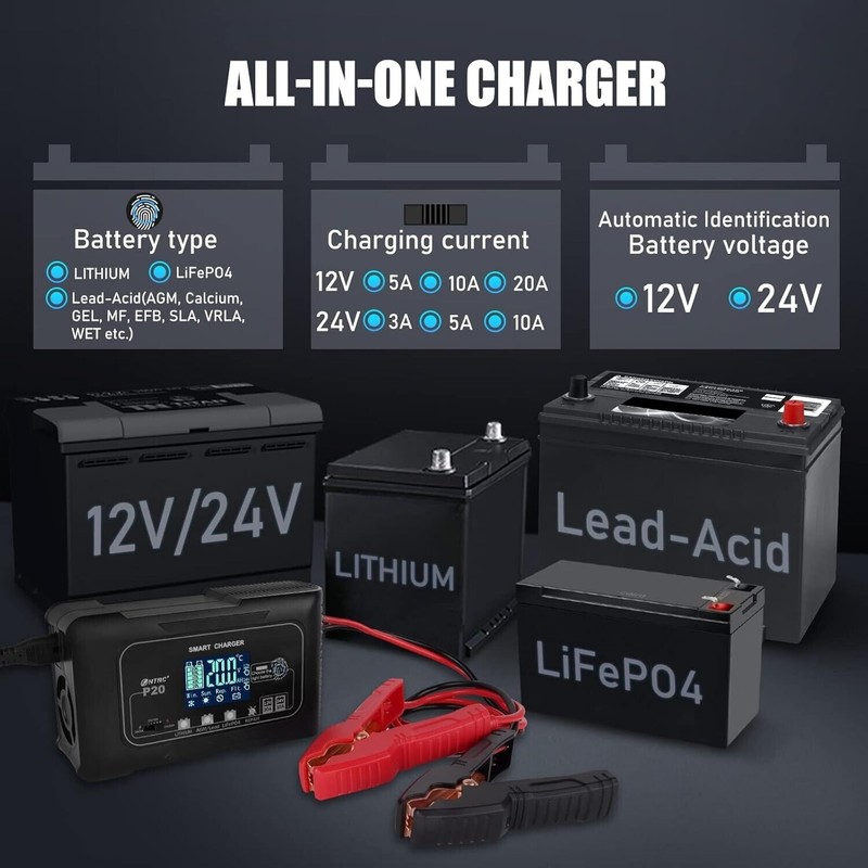 AMP 20-Amp Smart Battery Charger,12V/20
