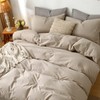 MooMee Bedding Duvet Cover Set 100% Washed Cotton Linen Like