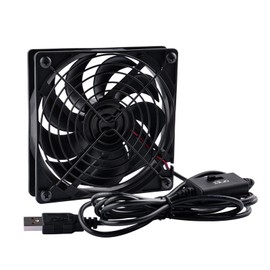 GeeekPi 120mm USB PC Fan 5V with L/M/H 3-Degree Speed Switch Portable High Airflow Cooling Fan USB Computer Fan