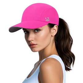 TOP-EX XL/XXL Women Ponytail Baseball Cap Sun Hat Summer Cooling Running Hat for Ladies Foldable SPF 50 Breathable Hiking Tennis Hats Rhodamine Red Large