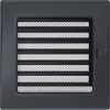 KRATKI ventilation grille fireplace grille 17cm x 17cm graphite with