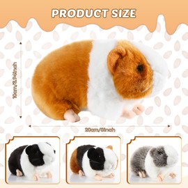 HyDren 4 Pieces 8 Inch Cute Guinea Pig Plush Toys Stuffed Realistic Stuffed Animals Soft Guinea Pig Doll Toys Decor for Boys Girl Themed Party Supplies