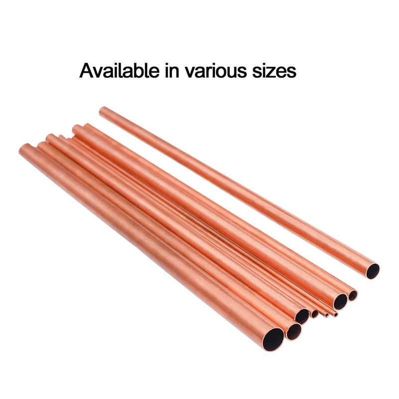 Eoiips Copper Round Tube 3/4”OD x 43/64”ID (17-19mm) Straight Copper