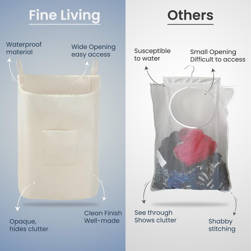 The Fine Living Co. Hanging Laundry Hamper with Over Door