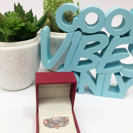 1/10 CT Natural Diamond Two Tone Heart Infinity Anchor Rope Promise Ring 14k White Gold Over Sterling Silver (I-J Color, I2-I3 Clarity, 0.10 Cttw) Ring Size -12.5