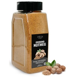 Fresh Finest Ground Nutmeg Powder, Best for Sweet & Savory Recipes, Premium Spice for Cooking and Baking, Kosher & Non-GMO - 17.63oz (500g)