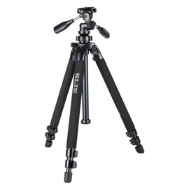 SLIK Pro 400DX Tripod Legs - with 3-Way Pan/Tilt Quick Release Head, for Mirrorless/DSLR Sony Nikon Canon Fuji Cameras and More - Black (615-400)