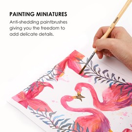 Grabie Paint Brush Set, 11 Pcs Miniature Brushes for Fine Detailing & Art Painting - Acrylic, Watercolor, Oil, Models and Gouache