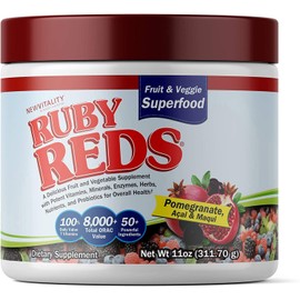 Ruby Reds | Delicious Reds Powder Fruit & Vegetable Supplement with Potent Vitamins, Minerals, Enzymes, Herbs, Nutrients and Probiotics for Overall Health 11 oz. (30 Servings)