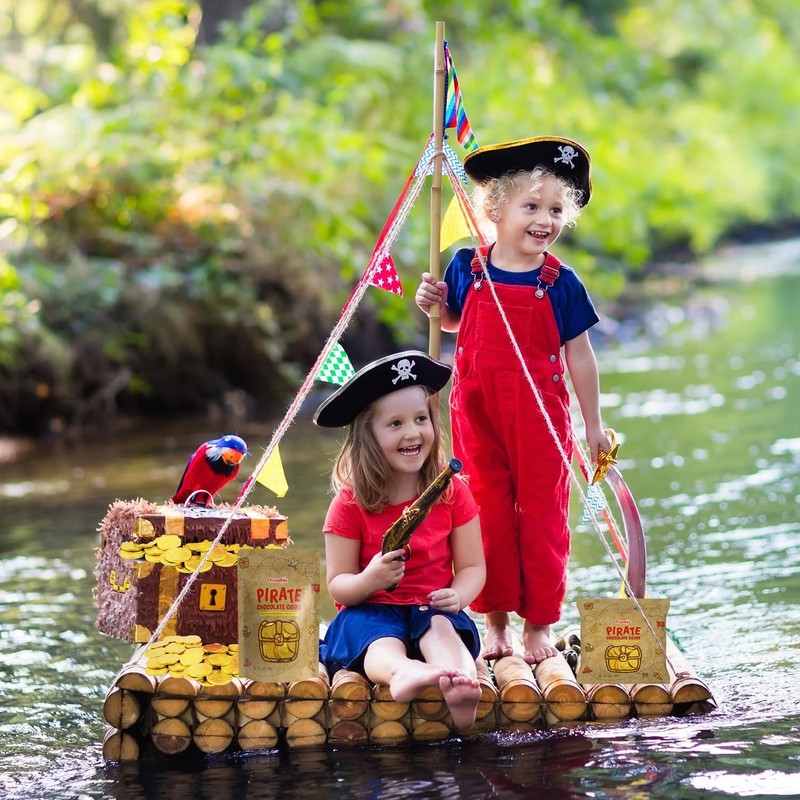 Pirate Belgian Milk Chocolate Coins, Kosher Certified Dairy, Non GMO