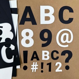 Combo Pack Large & Small Bulletin Board Letters & Numbers, Black & White 1.5 & 3 in. US Made Capital Alphabet Letters, Numbers, Punctuation for Posters, Bulletin Boards, Classroom (710 pc)