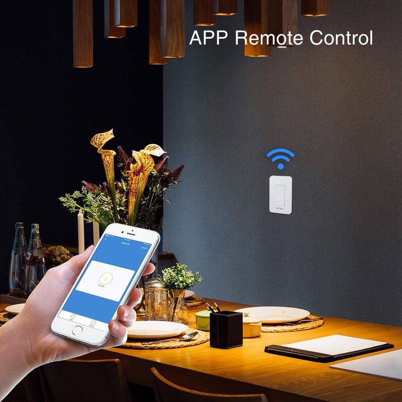 BN-LINK WiFi Smart in-Wall Light Switch, No Hub Required with