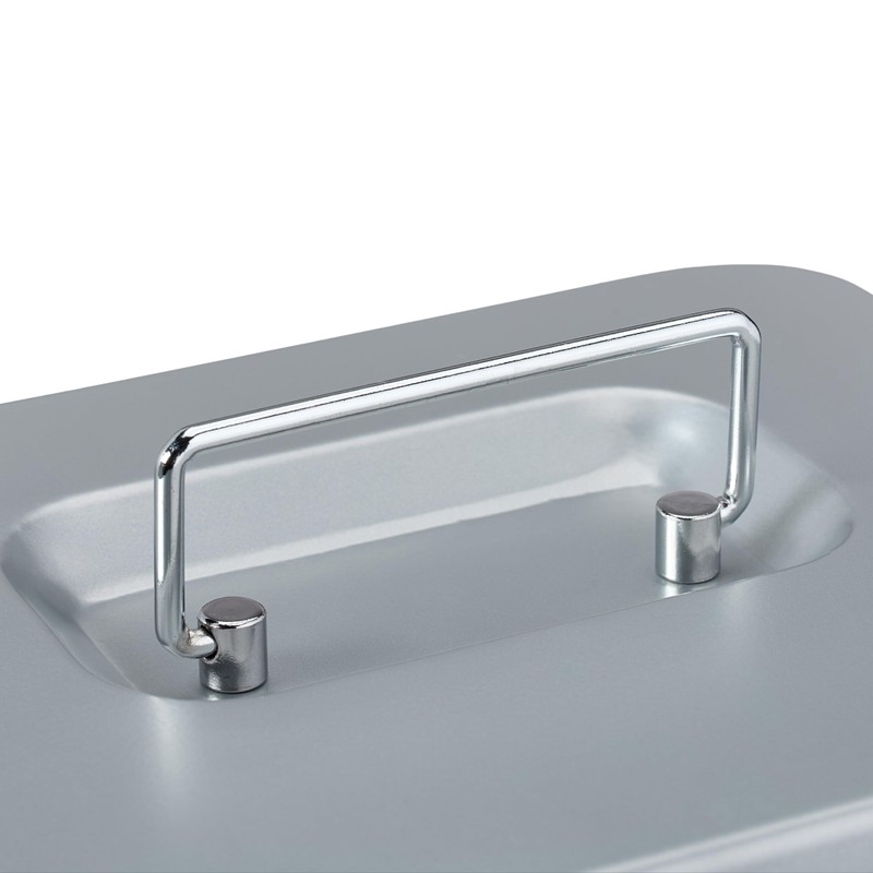 Relaxdays Lockable Cash Box, Removable Insert, 5 Compartments, Iron Money