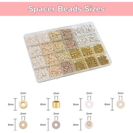 Thapncow 2064 Piece Beads Set, Beads for Bracelets, Bracelets Make Yourself with Letters, Beads for Bracelets Adult Set, 6 mm Clay Beads, Bracelet Set for Adults or Children, DIY