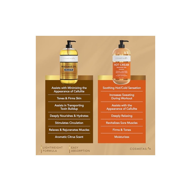 Aceite de masaje de celulitis y crema caliente, tratamiento natural