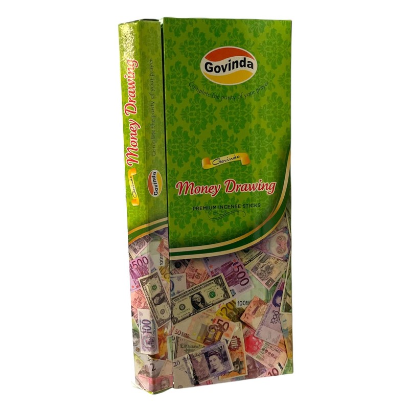 Govinda Incense - Money Drawing - 120 Incense Sticks, Premium