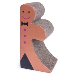 Petface Gingerbread Man Cardboard Scratcher Pack of 1, Brown