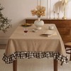 Mindsoft 60 x 120 Inch Rectangle Farmhouse Ruffle Tablecloth Rustic