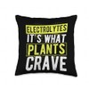 Electrolytes It's What Plants Crave Electrolytes Humor Throw Pillow