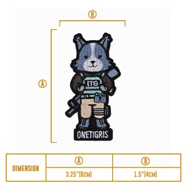 OneTigris Dog Embroidery Morale Patch Mascot Patch/Woven Fabric Velcro Patch (Border Shepherd)