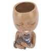 Funny Face Planter Pot Girl Head Planter Innovative Decorate Resin
