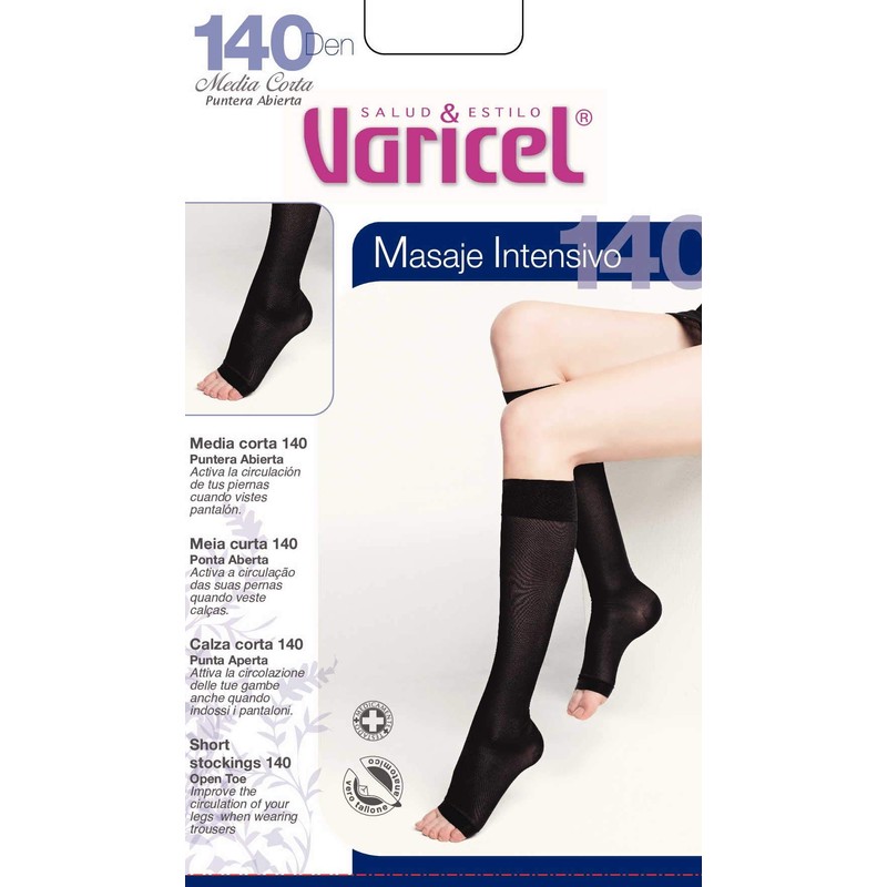 Half Short 140 Varicel Open Toe Strong Compression 18/22 mmHg