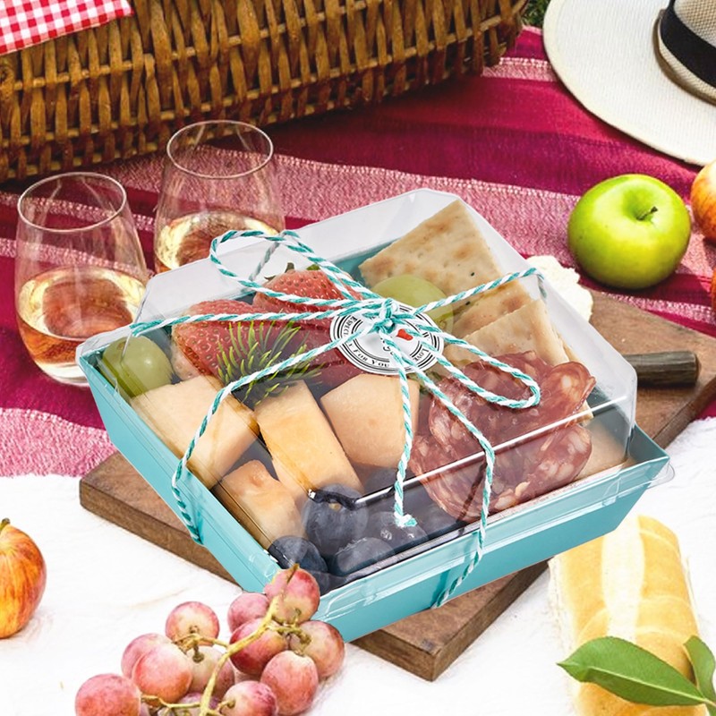 Leafiew 50 Pack Small Charcuterie Boxes with Clear Lids -