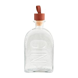 Mud Pie Gin Glass Leather Decanter; 10 3/4" x 4 1/2"