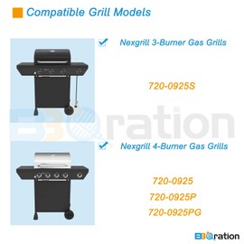 BBQration Grill Parts for Nexgrill 4 Burner 720-0925 720-0925P 720-0925PG, Cooking Grate, Heat Shield and Burner Kit for Nexgrill 720-0925P Replacement Parts for Nexgrill 4 Burner 720-0925