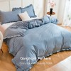 100% Cotton Ruffle Gingham Duvet Cover Sets Classic Checkered Queen